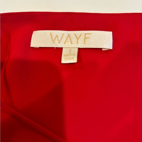 WAYF Red Posie Lace Trim Strappy Cami Tank Top Womens Small Lace Up Deep V-Neck - Picture 9 of 9